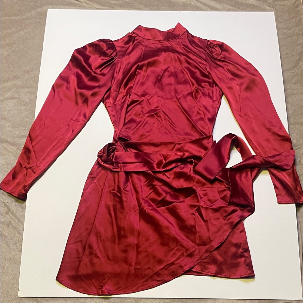 Reformation Ruby Red Silk Dress